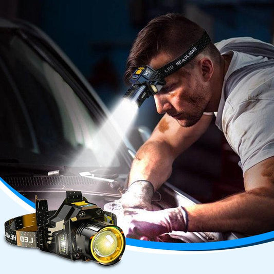 🔦Outdoor Waterproof Rechargeable Headlamp with Headband💡
