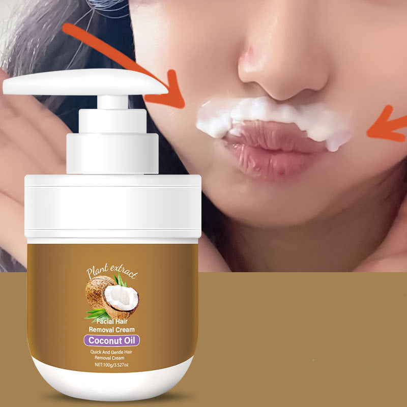 🎁 Buy 2 get 1 FREE! 🥥✨ Coconut facial hair removal cream – Gentle & effective（Suitable for full-body use）