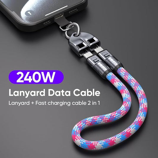 💥2 IN 1 Cell Phone Lanyard Fast Charging Data Cable