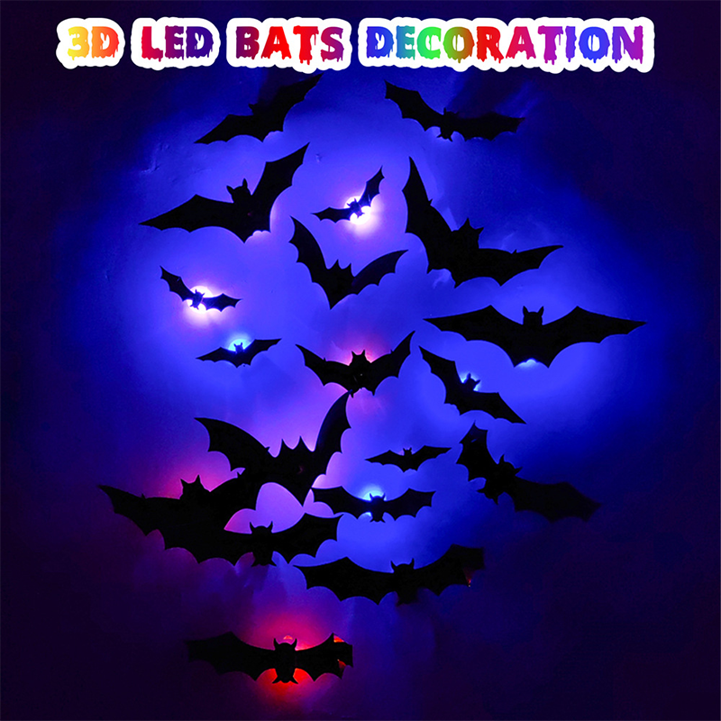 🦇Halloween 3D Bat LED Wall Light Decor🎃💡