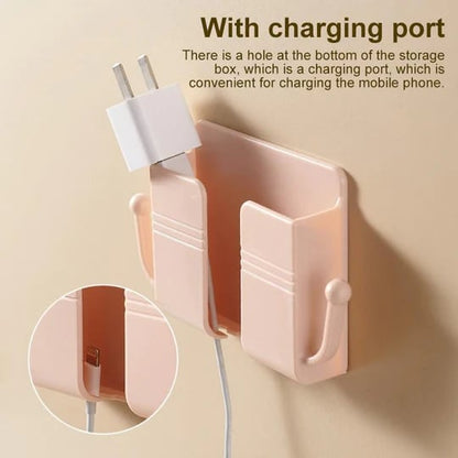 📢📢50% OFF !! ⏰Multi-Functional Desk Organiser & Phone Charging Station | Compact ABS Storage Box with Side Hooks for Remotes, Cables & Keys