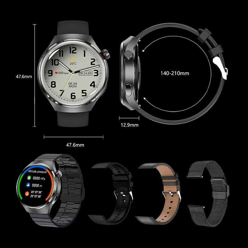 ✨New arrival✨ Watch 4 PRO Round Smartwatch: Bluetooth calling, waterproof, and smart voice assistant for your active life! 💪⌚