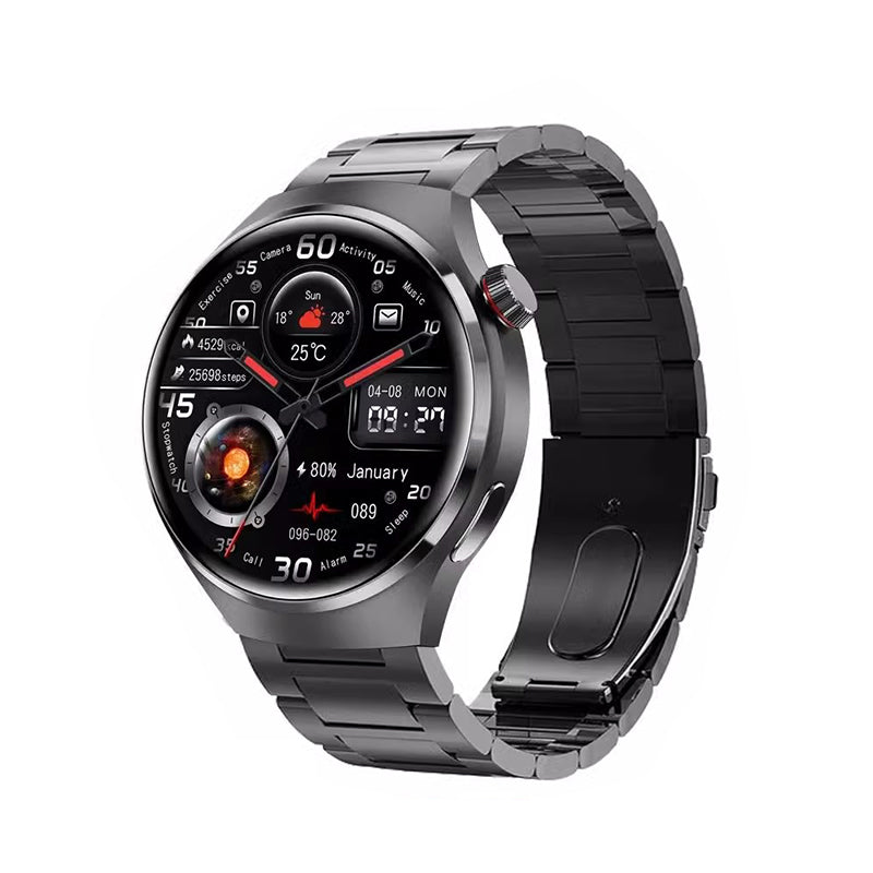 ✨New arrival✨ Watch 4 PRO Round Smartwatch: Bluetooth calling, waterproof, and smart voice assistant for your active life! 💪⌚