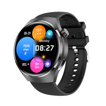 ✨New arrival✨ Watch 4 PRO Round Smartwatch: Bluetooth calling, waterproof, and smart voice assistant for your active life! 💪⌚