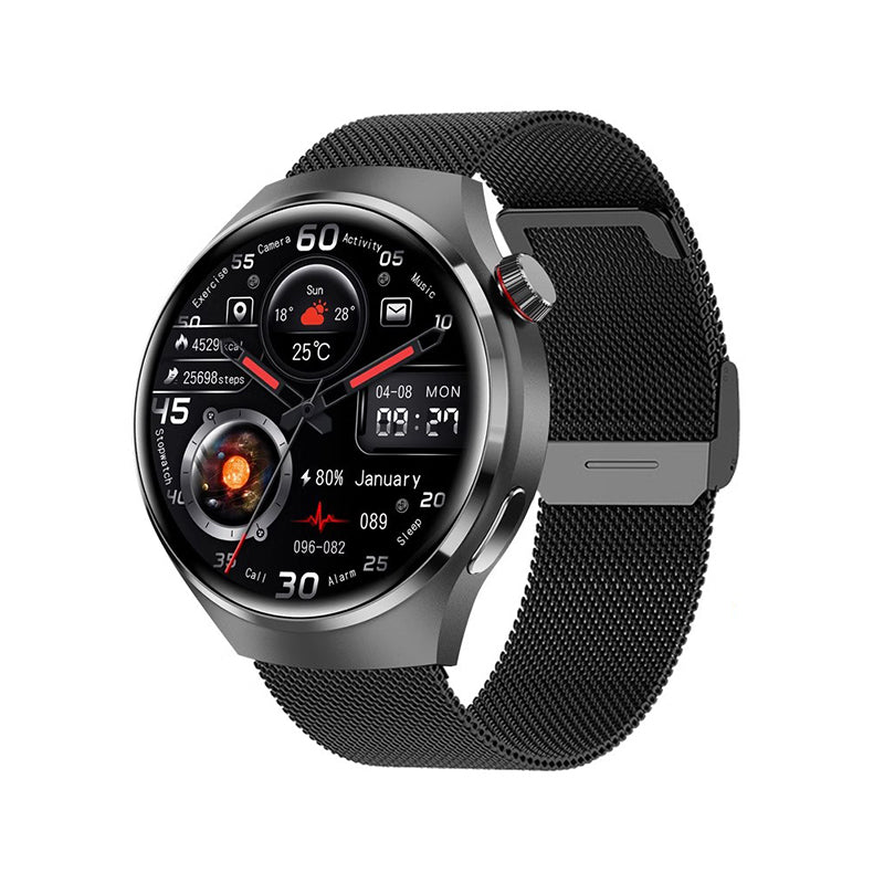 ✨New arrival✨ Watch 4 PRO Round Smartwatch: Bluetooth calling, waterproof, and smart voice assistant for your active life! 💪⌚
