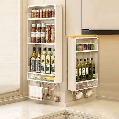 Wall-Mounted Bathroom Storage Shelves with Drawer