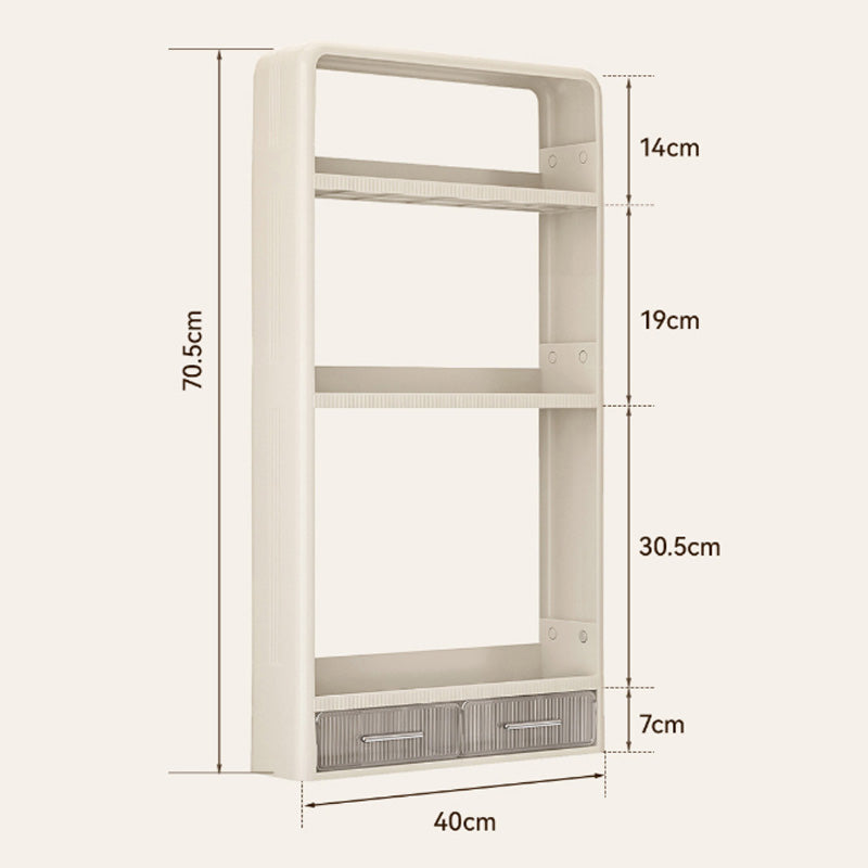 Wall-Mounted Bathroom Storage Shelves with Drawer