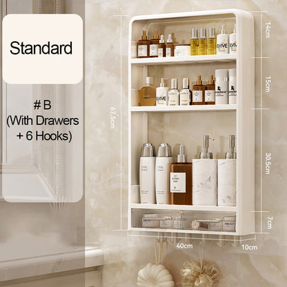 Wall-Mounted Bathroom Storage Shelves with Drawer