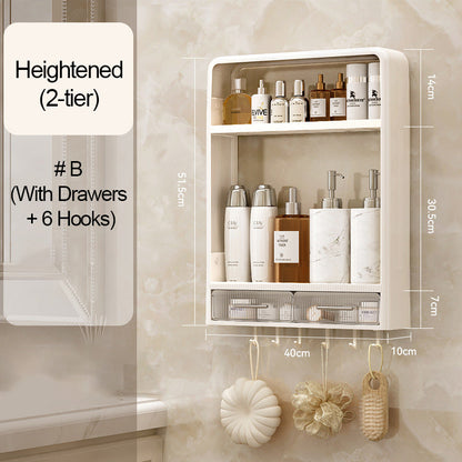 Wall-Mounted Bathroom Storage Shelves with Drawer