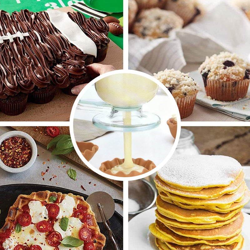 🥧Pancake Batter Dispenser with Stirrer & Measuring Marks