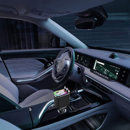 120W Purple Star Top Ambient Light Car Charger with Retractable Cable