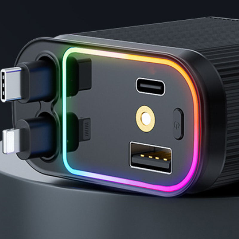 120W Purple Star Top Ambient Light Car Charger with Retractable Cable