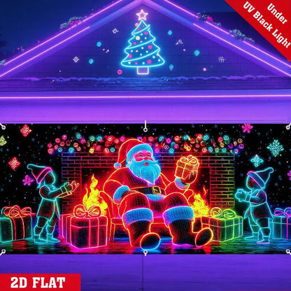 📢📢49% OFF🎅UV Reactive Christmas Garage Door Banner