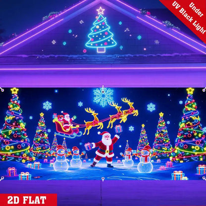📢📢49% OFF🎅UV Reactive Christmas Garage Door Banner