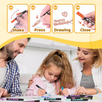 🎅Christmas Special Deals⚡50K+ SOLD!🎁🎨Double Outline Glitter Coloring Pen Set🌟