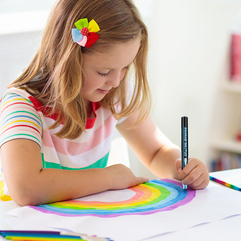🎅Christmas Special Deals⚡50K+ SOLD!🎁🎨Double Outline Glitter Coloring Pen Set🌟