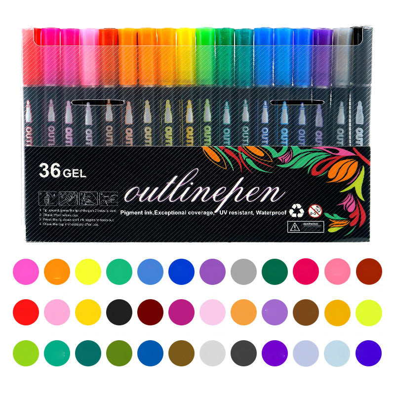 🎅Christmas Special Deals⚡50K+ SOLD!🎁🎨Double Outline Glitter Coloring Pen Set🌟