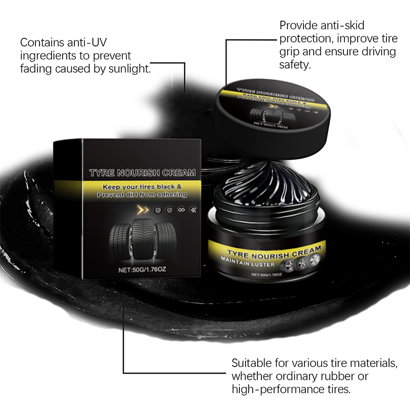 🚗 ✨ Tire Wax – Restores Black Gloss, Blocks UV, Repels Dirt & Easy Quick🛞