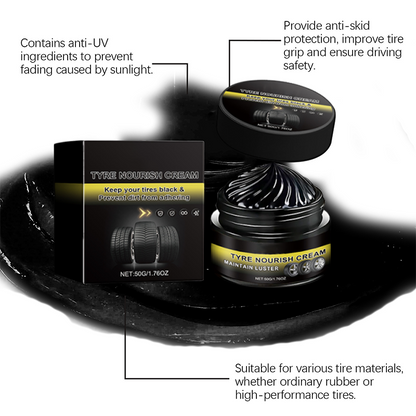 🚗 ✨ Tire Wax – Restores Black Gloss, Blocks UV, Repels Dirt & Easy Quick🛞