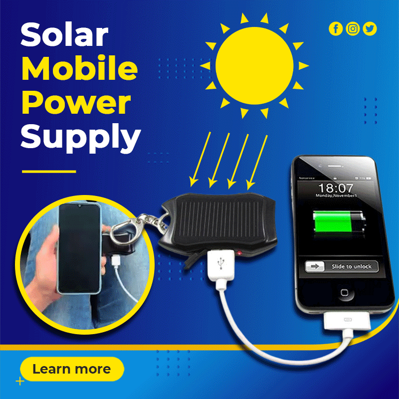 ☀️50% OFF NOW!1200mAh Solar-Powered Portable Charger Keychain with Flashlight—Ideal as an Emergency Power Source for Outdoor Camping and Hiking