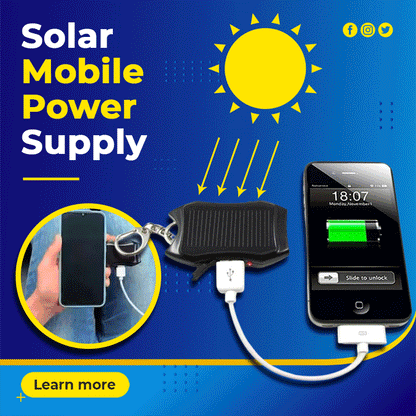 ☀️50% OFF NOW!1200mAh Solar-Powered Portable Charger Keychain with Flashlight—Ideal as an Emergency Power Source for Outdoor Camping and Hiking