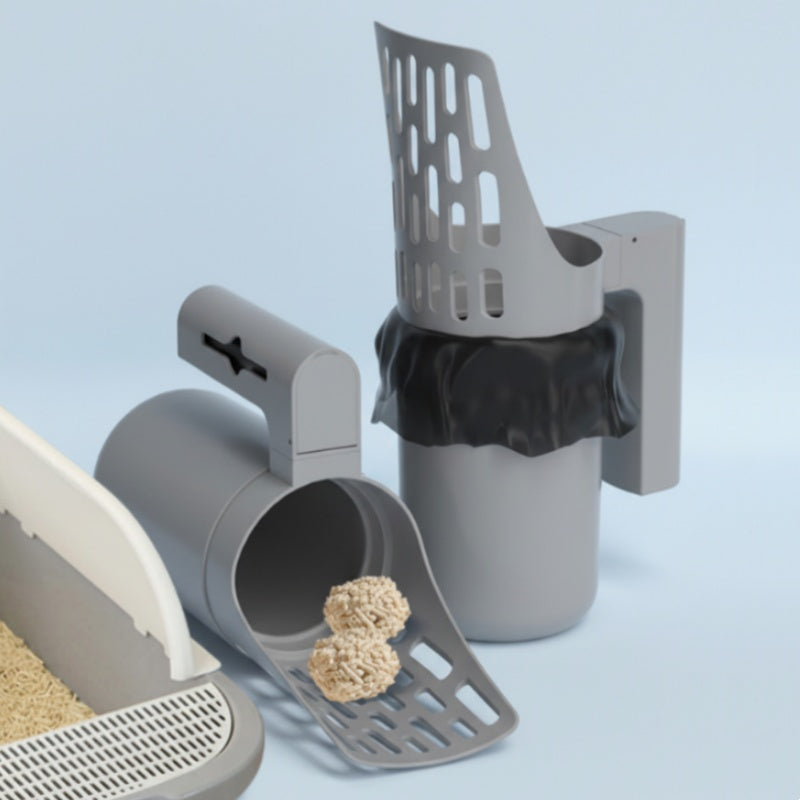 📢📢50% OFF !! ⏰ Self-Cleaning Litter Scoop with Waste Bin – Easy One-Handed Use 🧹🗑️