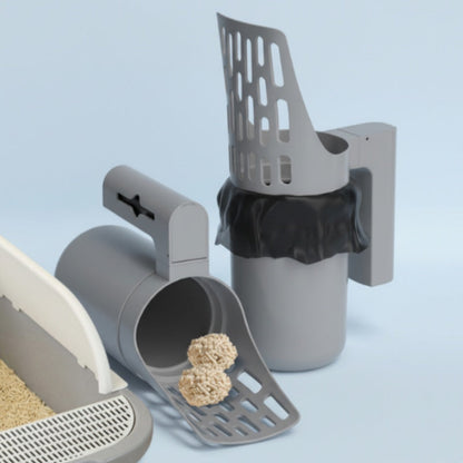 📢📢50% OFF !! ⏰ Self-Cleaning Litter Scoop with Waste Bin – Easy One-Handed Use 🧹🗑️