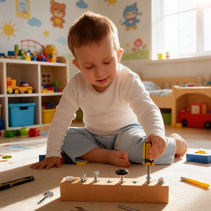 📢50%  OFF !!🏆Montessori Wooden Screw Driver Board Toy