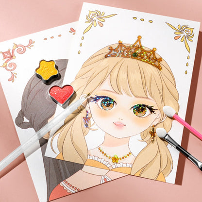🔥HOT SALE 50% OFF✨JSR Special Diamond Painting & Princess Book Makeup Craft Kits Foil Art Books Set Play on Paper for Girl Handcraft Easter Gifts