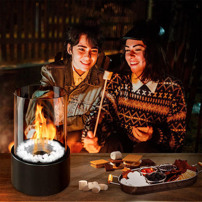 🔥 50% OFF NOW! 🏠 Glass & Metal Tabletop Fireplace – Portable & Smoke-Free – Ethanol burner, cozy ambiance & perfect for indoor or outdoor decor ✨