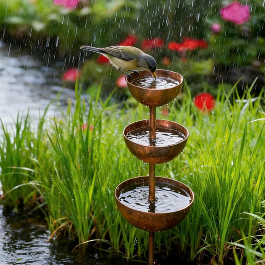 🔥HOT SALE 50% OFF 🔥Rustic 3-tier metal bird feeder and water bowl