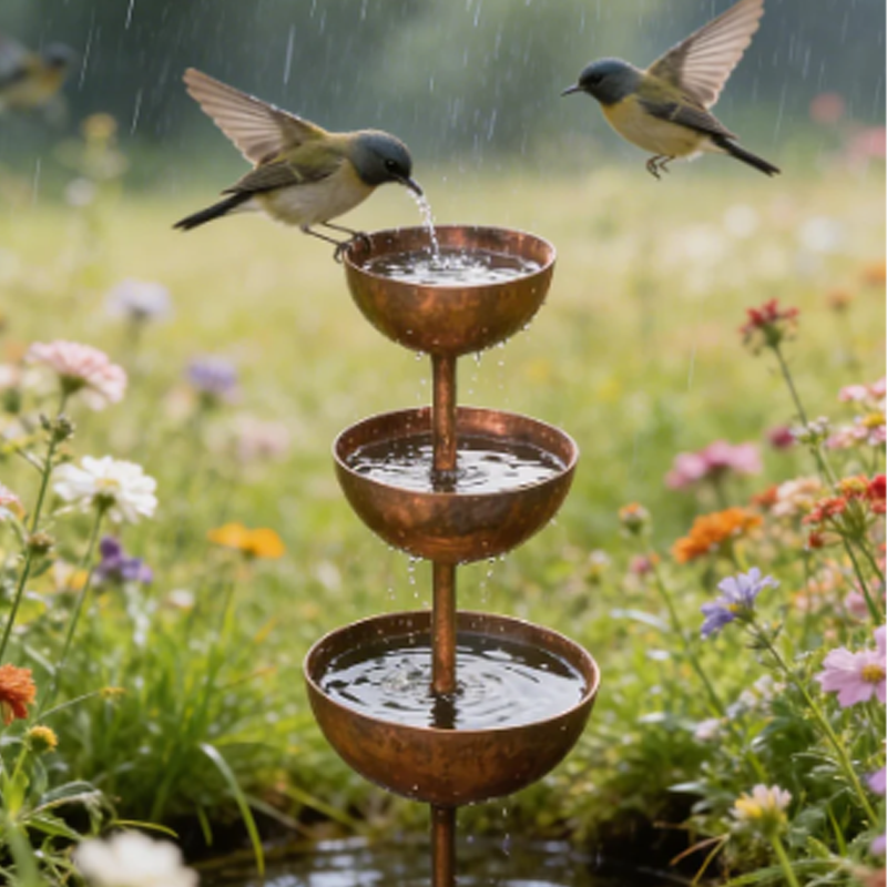🔥HOT SALE 50% OFF 🔥Rustic 3-tier metal bird feeder and water bowl