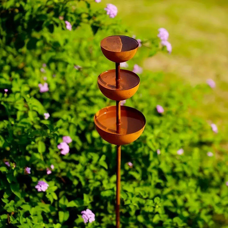 🔥HOT SALE 50% OFF 🔥Rustic 3-tier metal bird feeder and water bowl