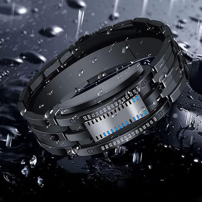 🏆50% OFF NOW! ⏳ Binary LED Watch – Stainless steel, blue light, sporty & water-resistant – modern style ⚡
