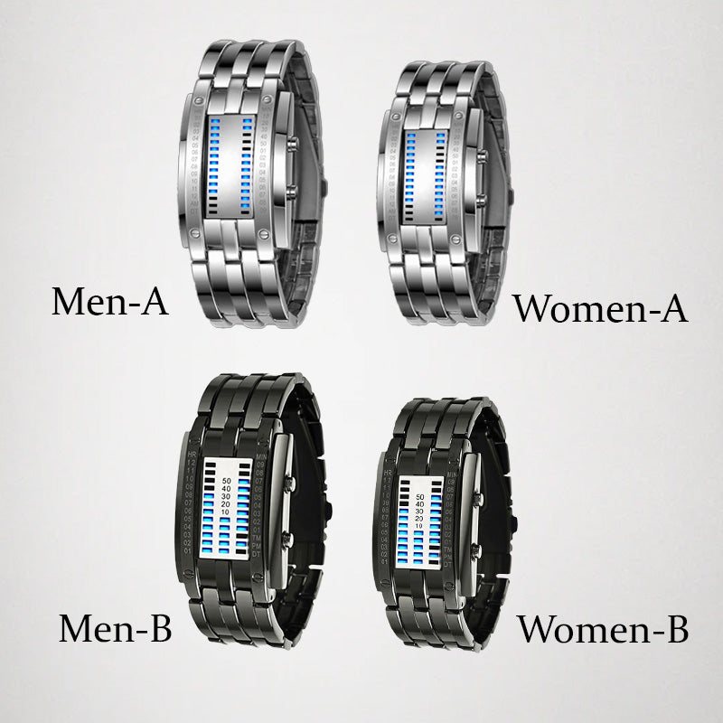 🏆50% OFF NOW! ⏳ Binary LED Watch – Stainless steel, blue light, sporty & water-resistant – modern style ⚡