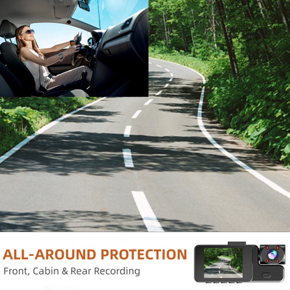 🚗50% OFF NOW ! ✨3‑Channel 1080P Dash Cam with WiFi – Triple Lens Car Driving Recorder