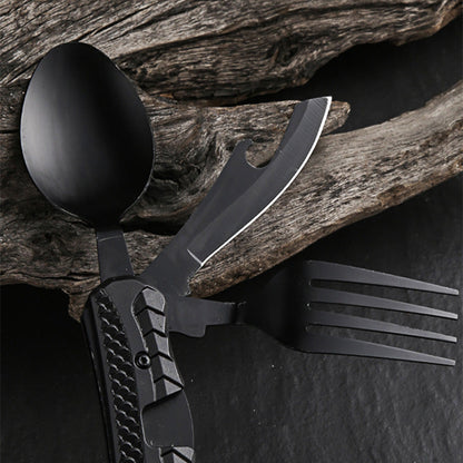 🍴 UP TO 50% OFF! ✨ 4-in-1 Folding Tableware Set – Compact, Stainless Steel, Multi-Tool⛰️
