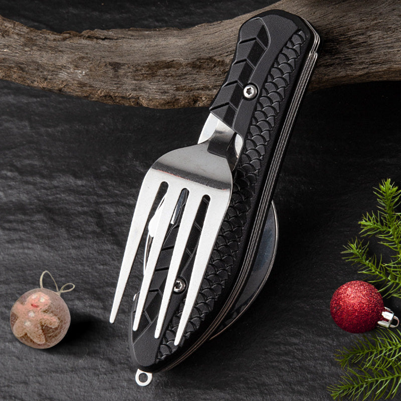 🍴 UP TO 50% OFF! ✨ 4-in-1 Folding Tableware Set – Compact, Stainless Steel, Multi-Tool⛰️