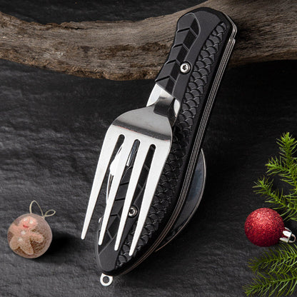🍴 UP TO 50% OFF! ✨ 4-in-1 Folding Tableware Set – Compact, Stainless Steel, Multi-Tool⛰️