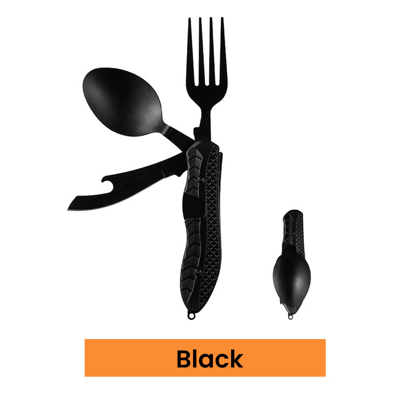 🍴 UP TO 50% OFF! ✨ 4-in-1 Folding Tableware Set – Compact, Stainless Steel, Multi-Tool⛰️
