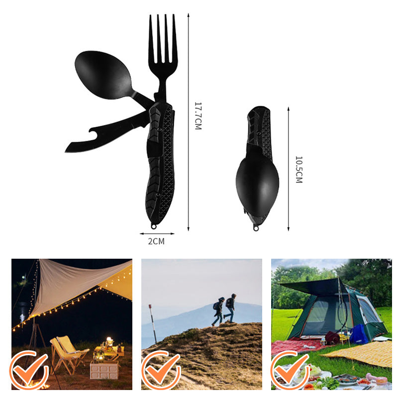 🍴 UP TO 50% OFF! ✨ 4-in-1 Folding Tableware Set – Compact, Stainless Steel, Multi-Tool⛰️