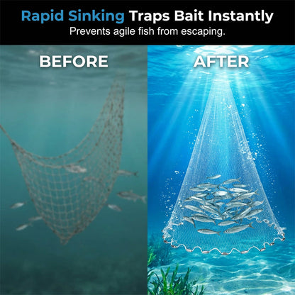 ⏳Time-Limited Special ⏰ Easy-Throw Cast Net – Fast-Sinking Weighted Mesh for Freshwater & Saltwater Fishing 🐟