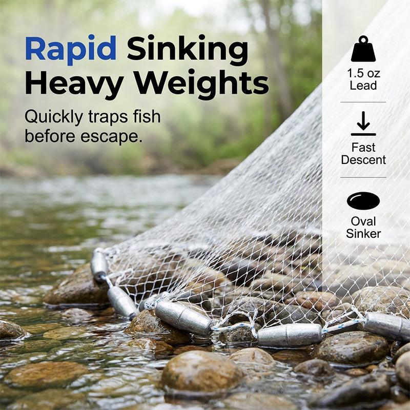⏳Time-Limited Special ⏰ Easy-Throw Cast Net – Fast-Sinking Weighted Mesh for Freshwater & Saltwater Fishing 🐟