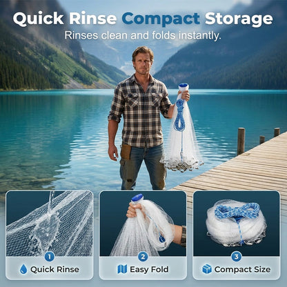 ⏳Time-Limited Special ⏰ Easy-Throw Cast Net – Fast-Sinking Weighted Mesh for Freshwater & Saltwater Fishing 🐟