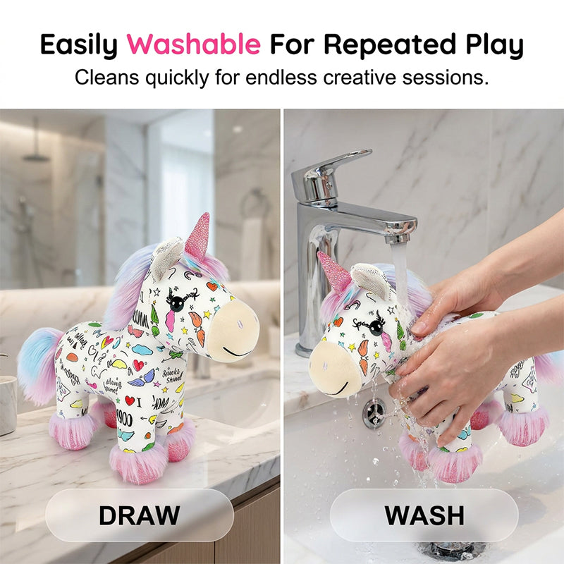 🦄50% OFF🔥DIY Color-In Unicorn Plush Toy Kit