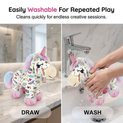 🦄50% OFF🔥DIY Color-In Unicorn Plush Toy Kit