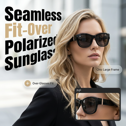 🕶️👓 50% OFF! Attention, glasses wearers: these oversized sunglasses slide right over your own glasses and make you look like a movie star—no expensive clip-ons, no fiddling with lenses!