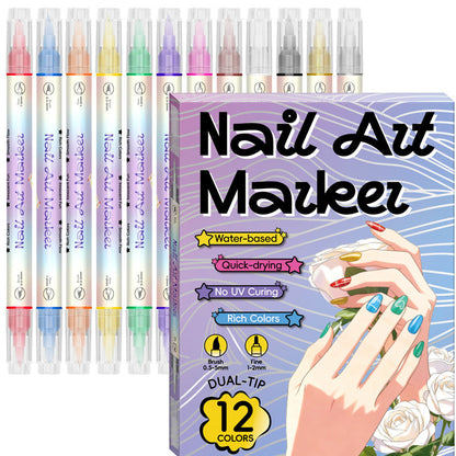 🌸 50% OFF NOW! 🌸Dual-Tip Nail Art Marker Pen Set