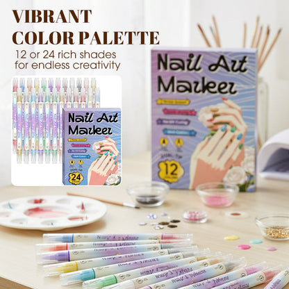 🌸 50% OFF NOW! 🌸Dual-Tip Nail Art Marker Pen Set