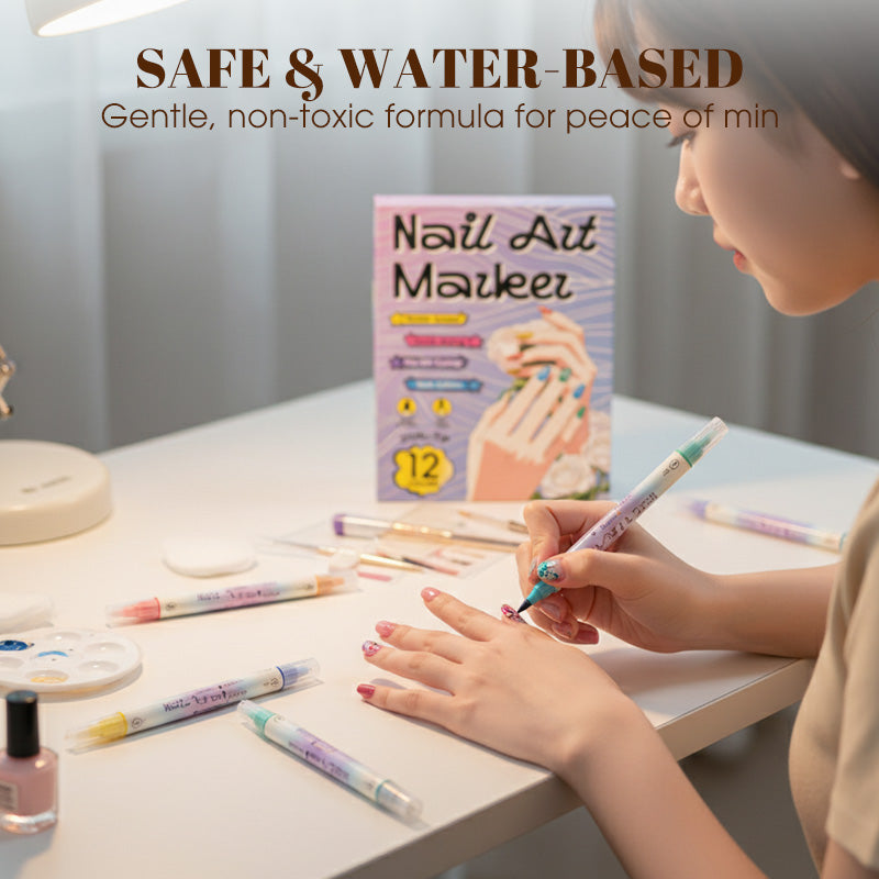 🌸 50% OFF NOW! 🌸Dual-Tip Nail Art Marker Pen Set